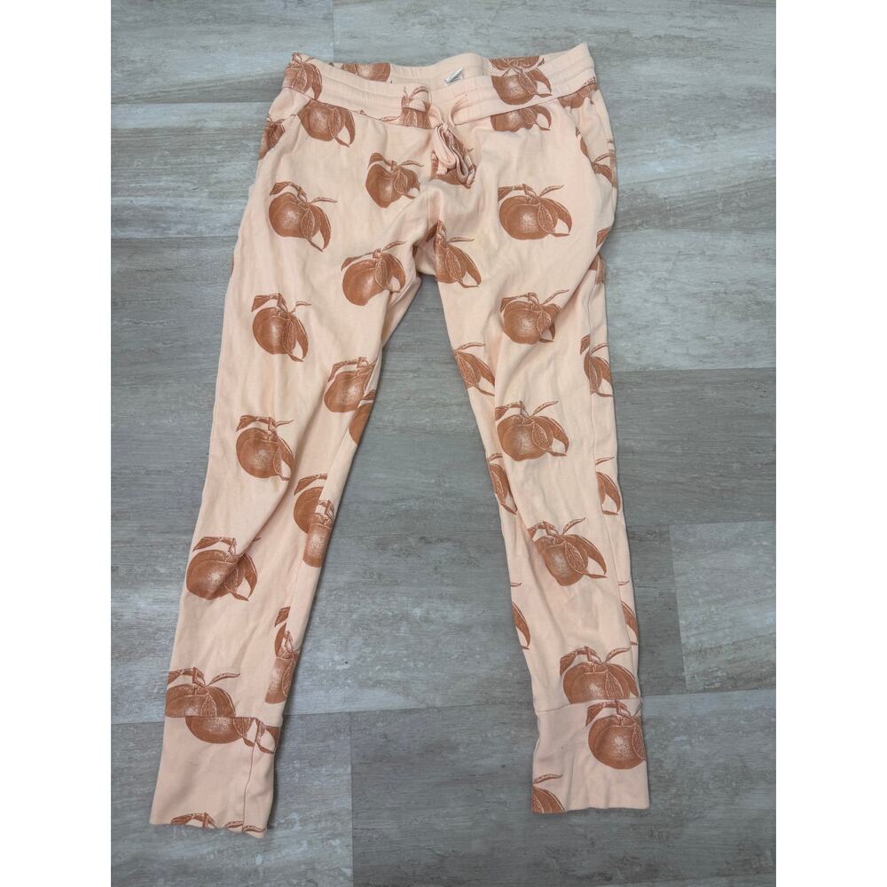 Kate Quinn Organic Cotton Pajama Bottoms Peach print Size medium